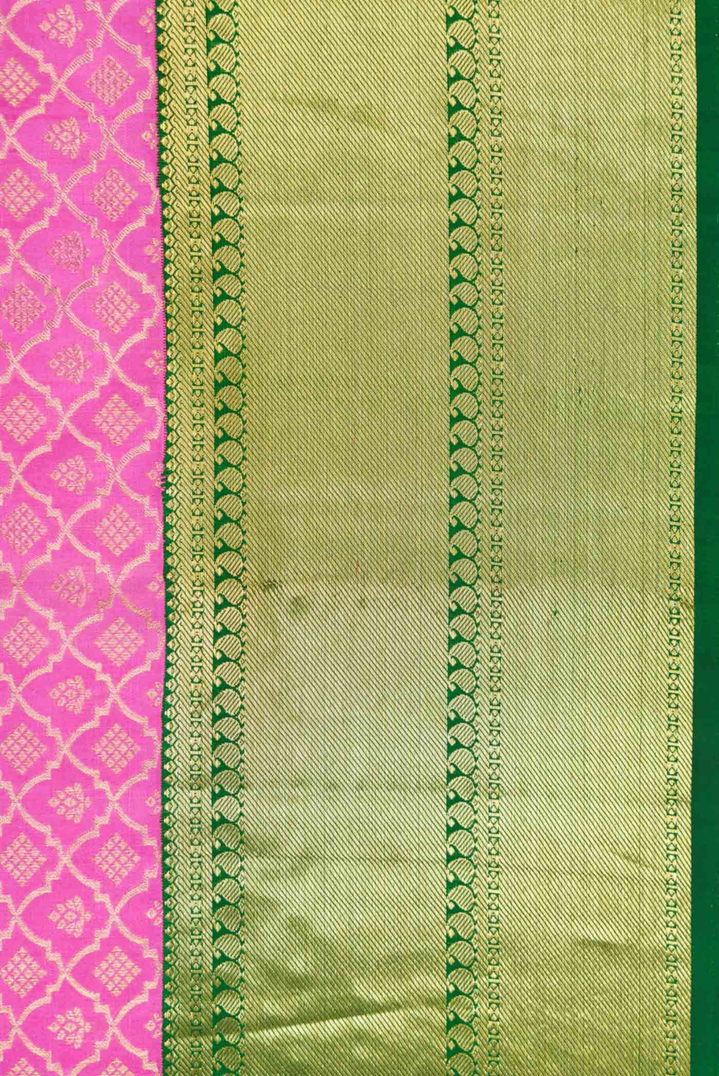 Border image of Pink Dual Tone Kanchipuram Silk Saree with Zari Brocade on the body and Zari Border