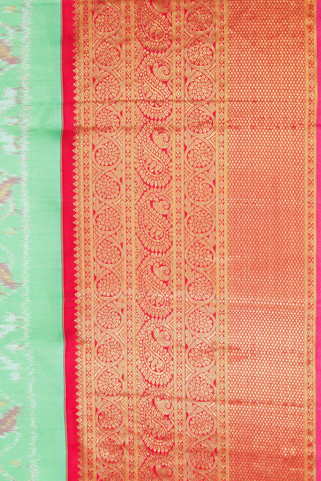 Border image of Mustard Dual Tone Tussar Silk Saree with Embroidery on the body and Embroidery Border. 