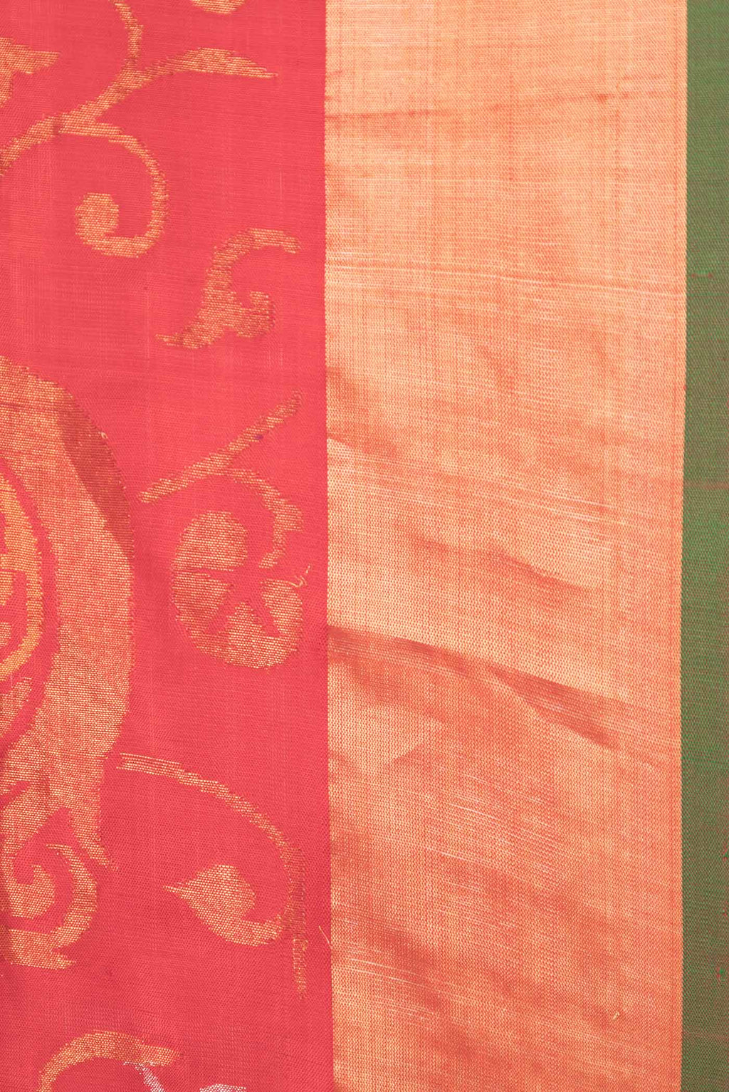 Border image of Red Dual Tone Uppada Silk Saree with Zari Brocade on the body and Zari Border