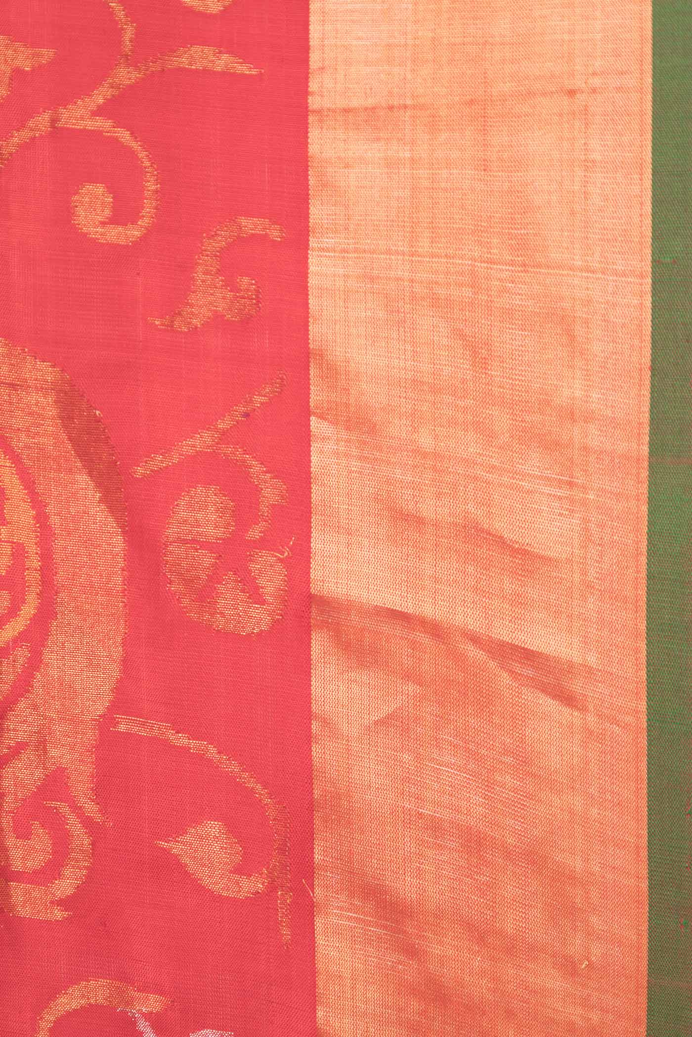Border image of Red Dual Tone Uppada Silk Saree with Zari Brocade on the body and Zari Border