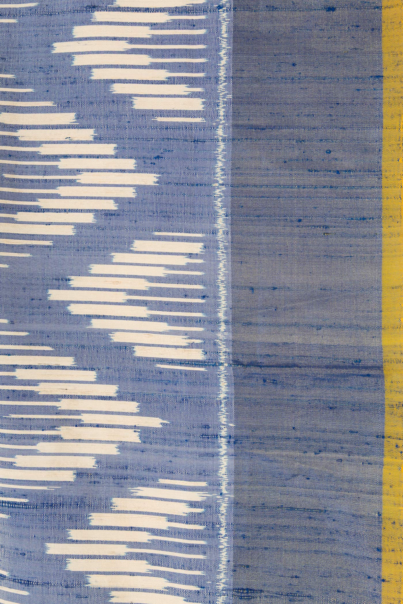 Border image of Grey Dual Tone Double Ikat Saree with Ikat Print on the body and Zari Border. 