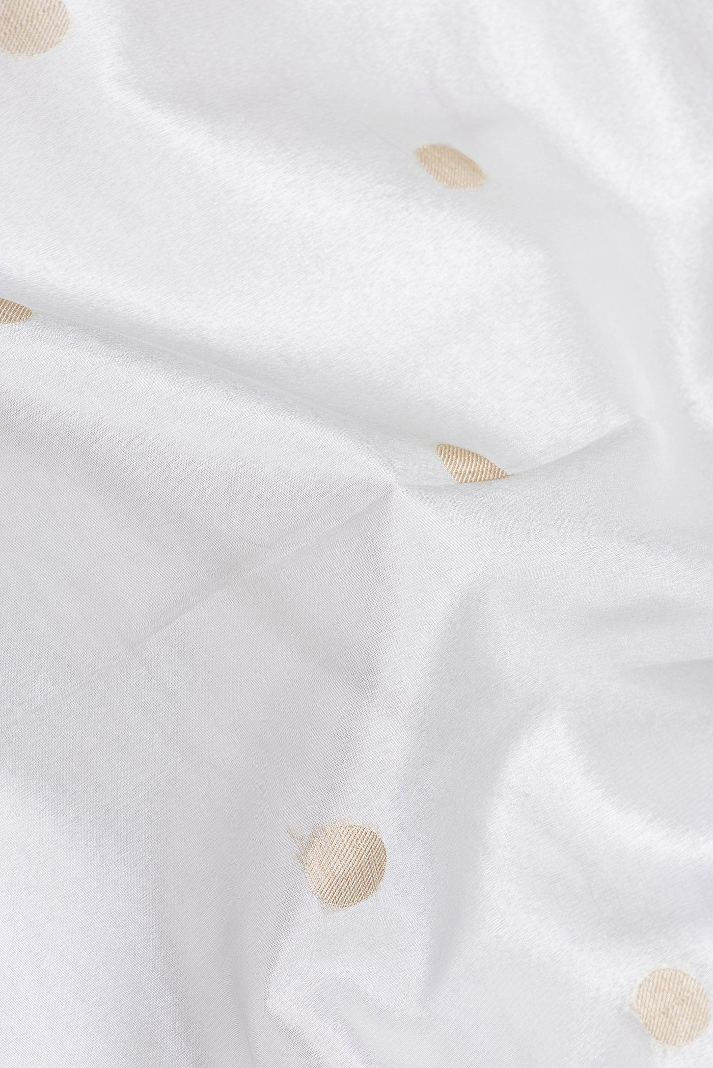 Close up of Grey Dual Tone Organza Silk Saree with Zari Brocade on the body and Zari Border.  displaying folds