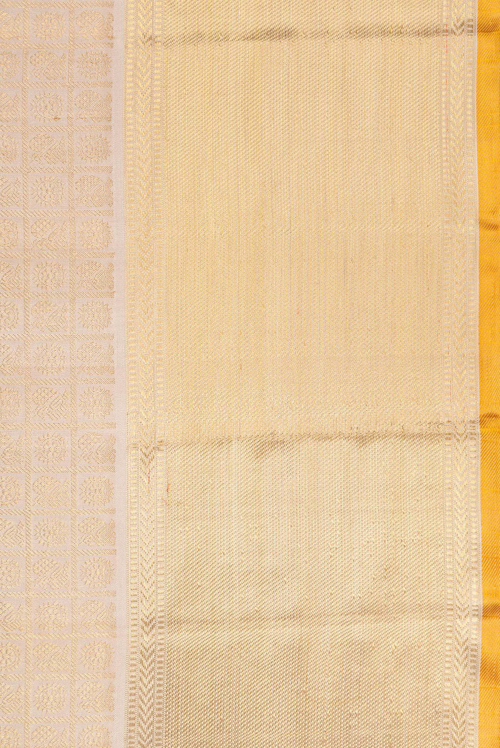 Border image of Pure Silk Pure Zari Dark Beige Dual Tone Kanjivaram Saree with Zari Brocade on the body and Zari Border. 