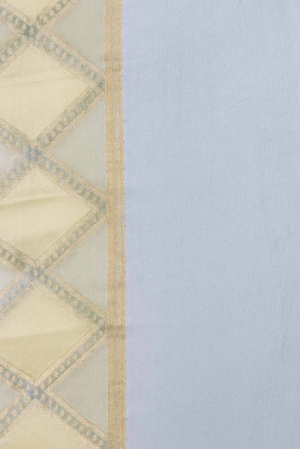 Border image of Sandal Dual Tone Georgette Saree with Checked design on the body and Zari Border