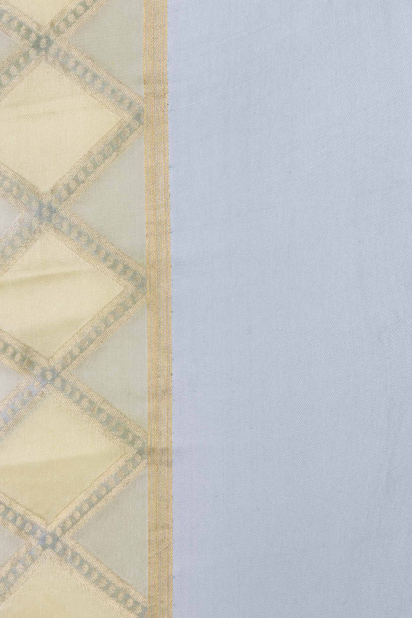 Border image of Sandal Dual Tone Georgette Saree with Checked design on the body and Zari Border