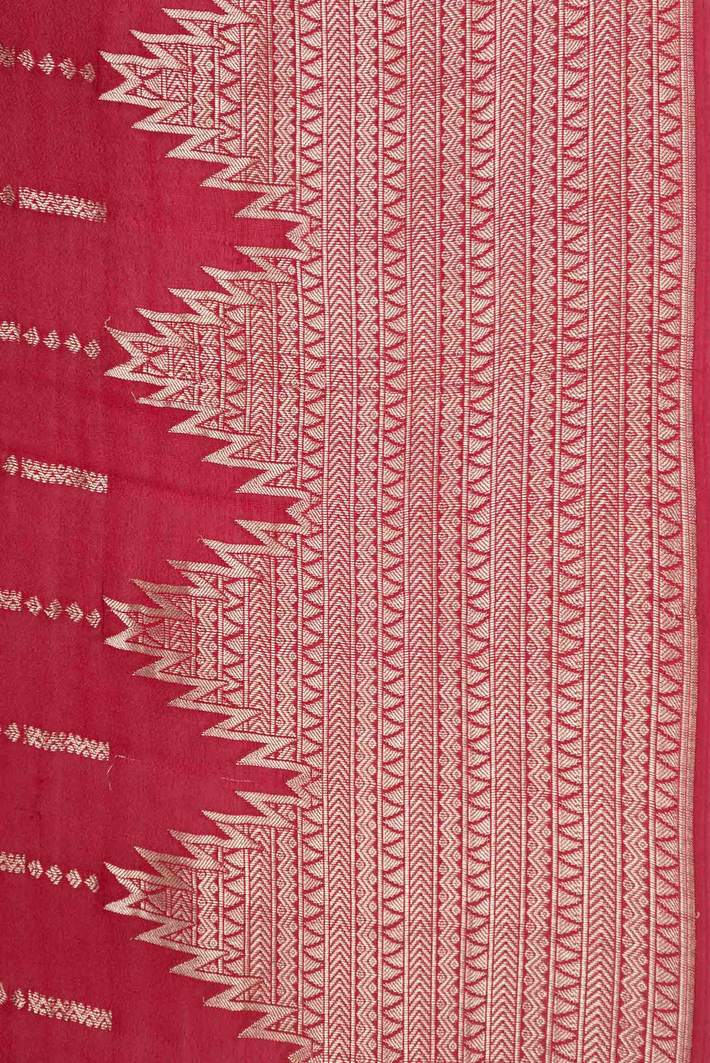 Border image of Maroon Mysore Crepe Saree with Stripes on the body and Fancy Border