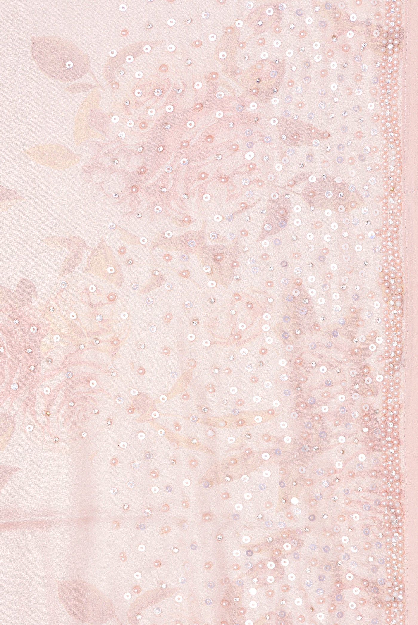 Border image of Rose Gold Dual Tone Georgette Saree with Embroidery on the body and Embroidery Border. 