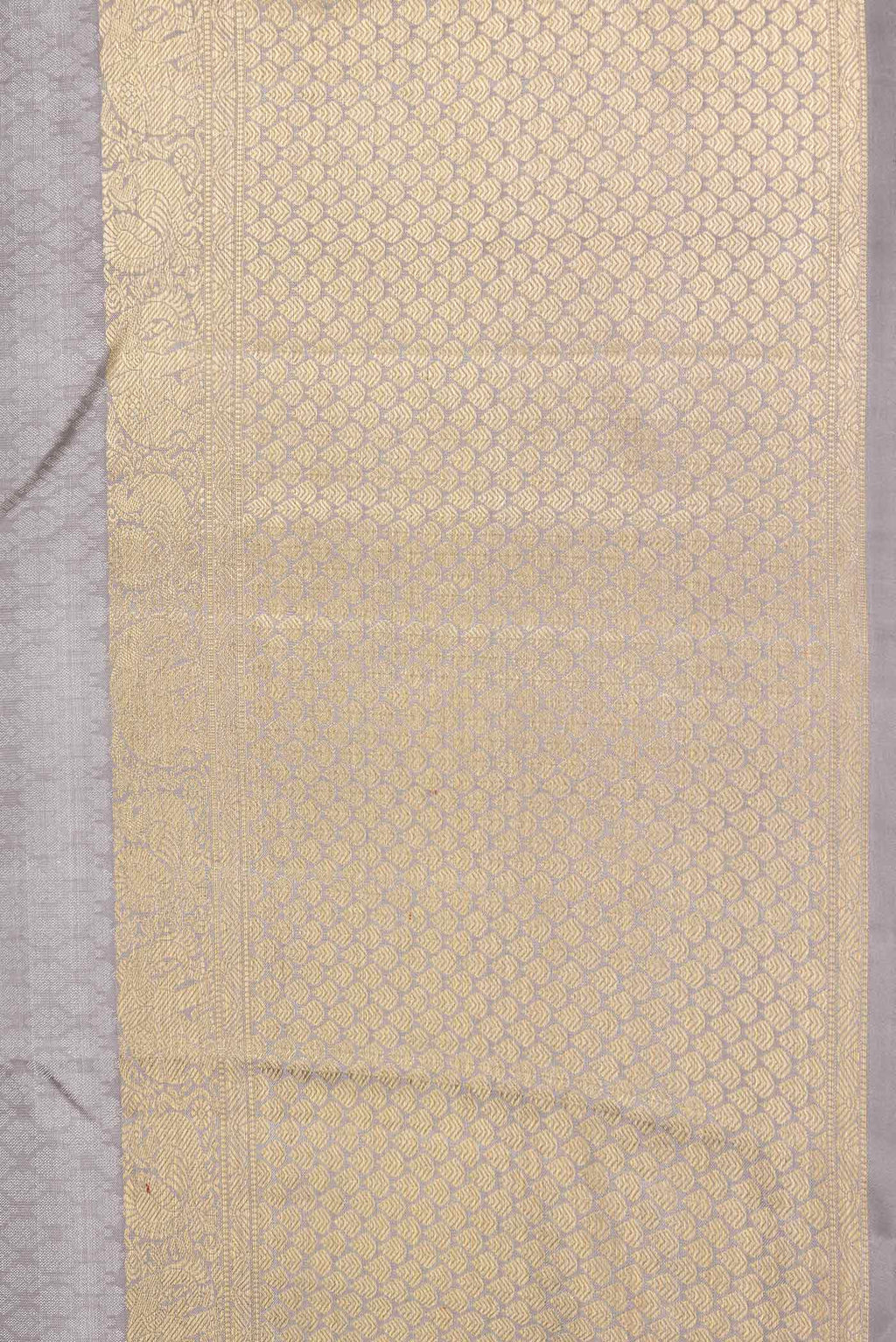 Border image of Grey Dual Tone Kanchipuram Silk Saree with Jacquard With Zari Butta on the body and Zari Border