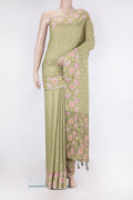 Pista Green Dual Tone Tussar Silk Saree with Jacquard With Zari Butta on the body and Fancy Border.  displayed on a mannequin