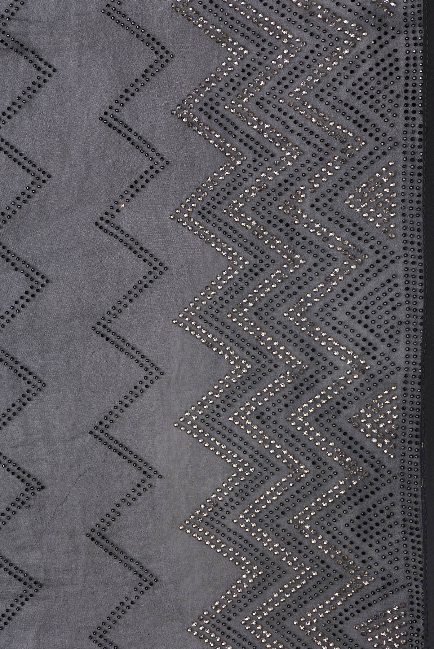 Border image of Black Dual Tone Mysore Georgette Saree with Embroidery on the body and Embroidery Border. 