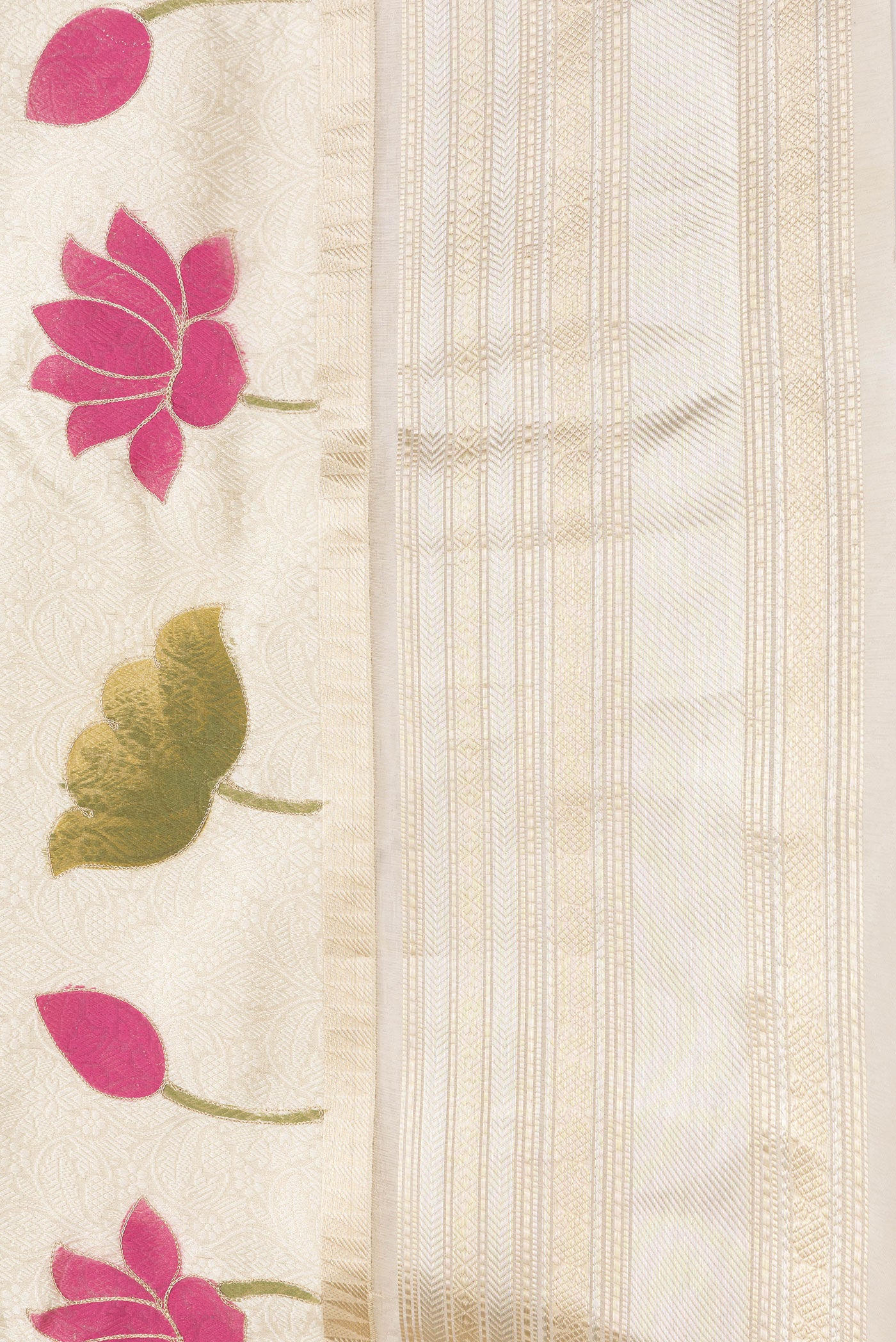 Border image of Sandal Dual Tone Organza Silk Saree with Zari Brocade on the body and Zari Border. 