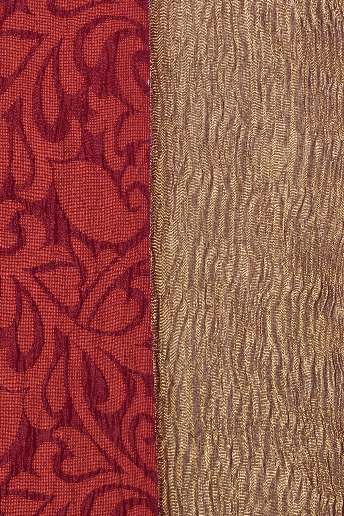 Border image of Maroon Dual Tone Tussar Silk Saree with Jacquard design on the body and Zari Border. 