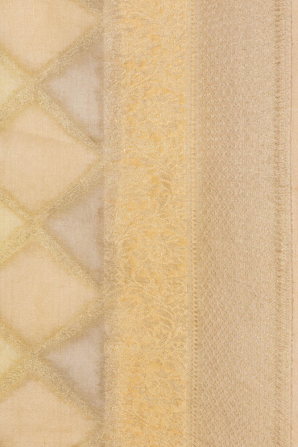 Border image of Gold Dual Tone Mysore Georgette Saree with Zari Brocade on the body and Zari Border. 