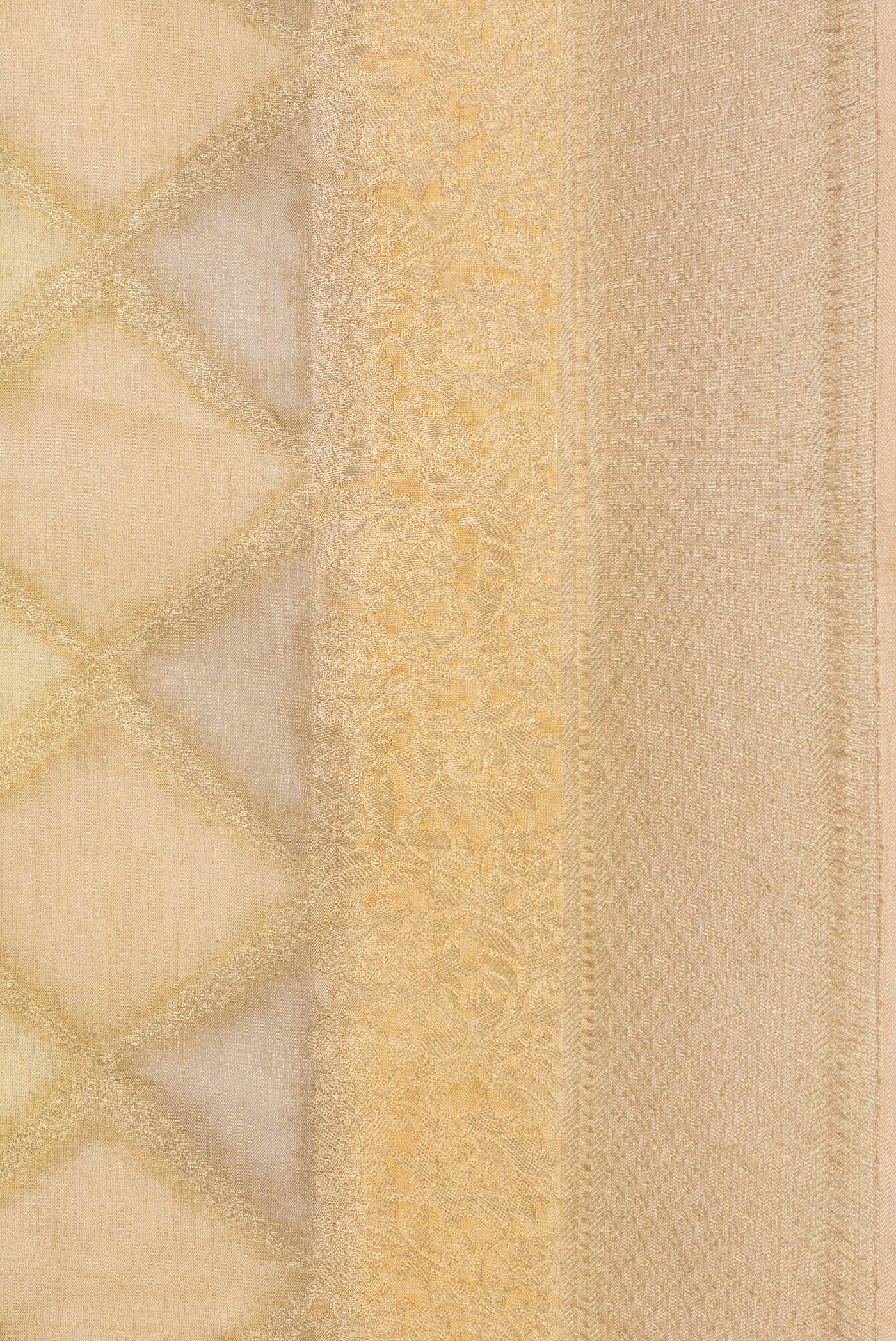 Border image of Gold Dual Tone Mysore Georgette Saree with Zari Brocade on the body and Zari Border. 