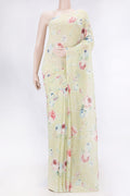Pista Green Dual Tone Mysore Georgette SareePrinted design on the body and Without Border displayed on a mannequin