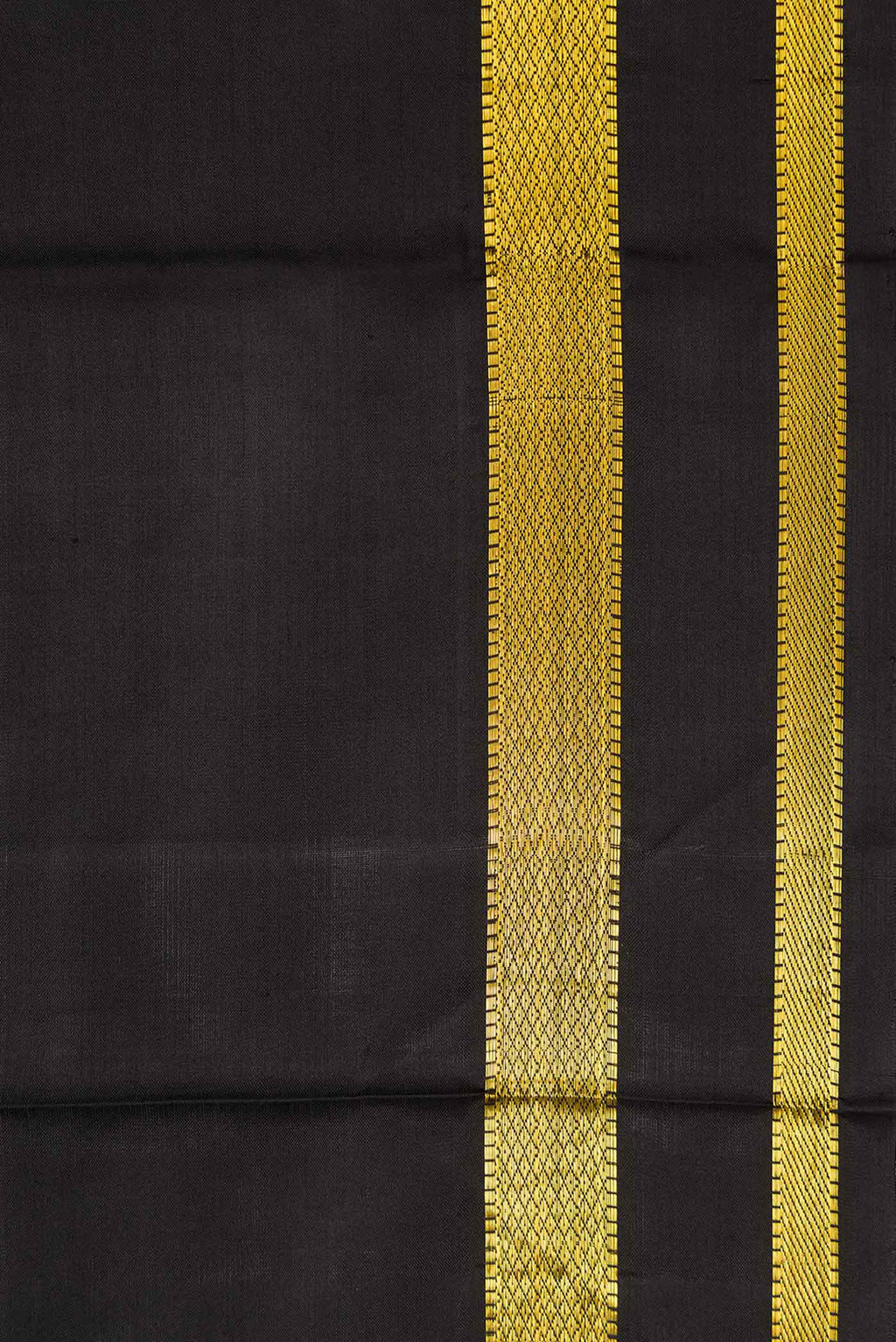 Border image of Black Dual Tone Kanjivaram Silk Saree with Plain Body and Zari Border. 