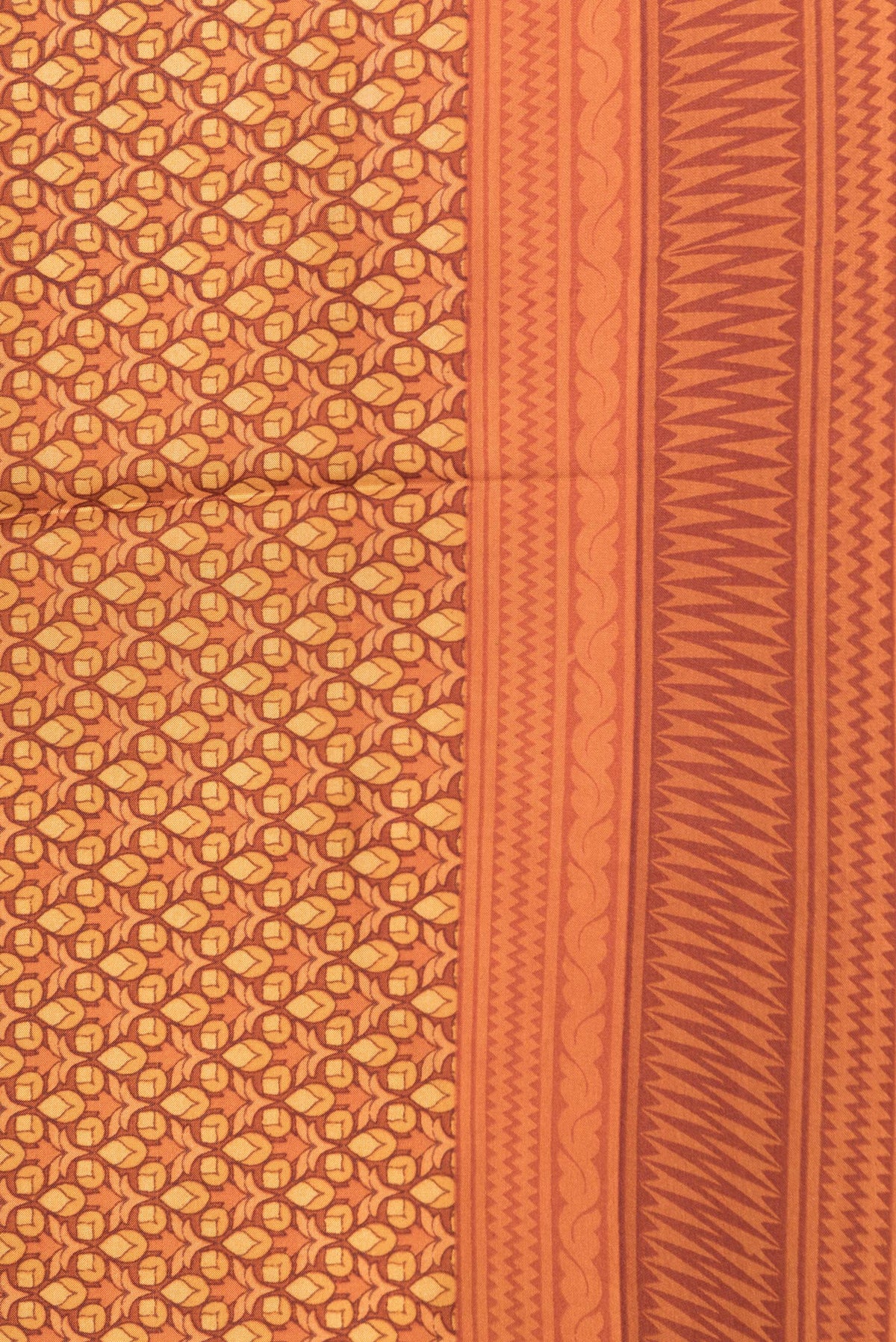 Border image of Peach Dual Tone Printed Silk Saree with Printed design on the body and Printed Border. 