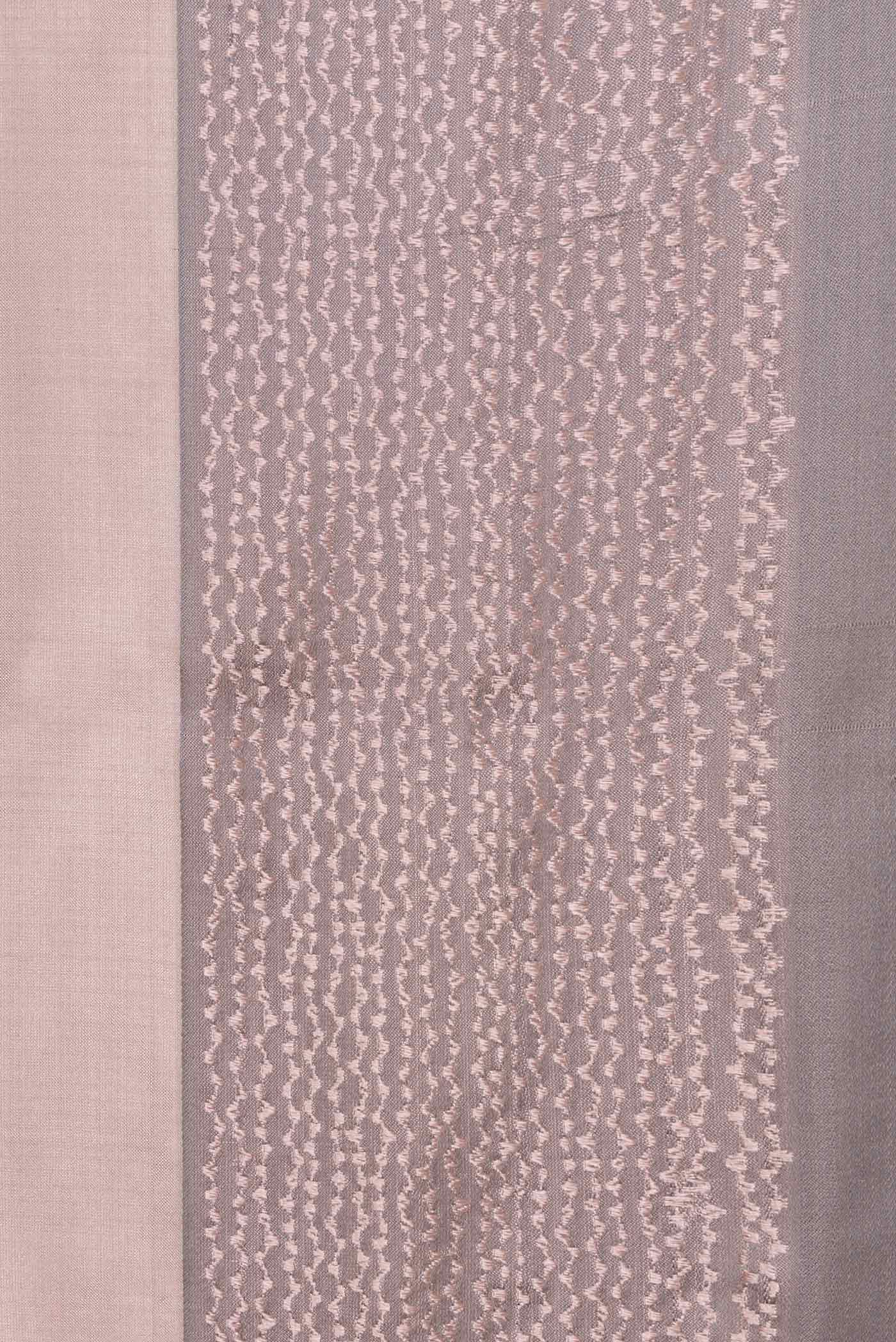 Border image of Rose Gold Dual Tone Banarasi Silk Saree with Zari Butta on the body and Zari Border. 