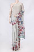 Beige Dual Tone Kota Silk Saree with Checked design on the body and Printed Border displayed on a mannequin
