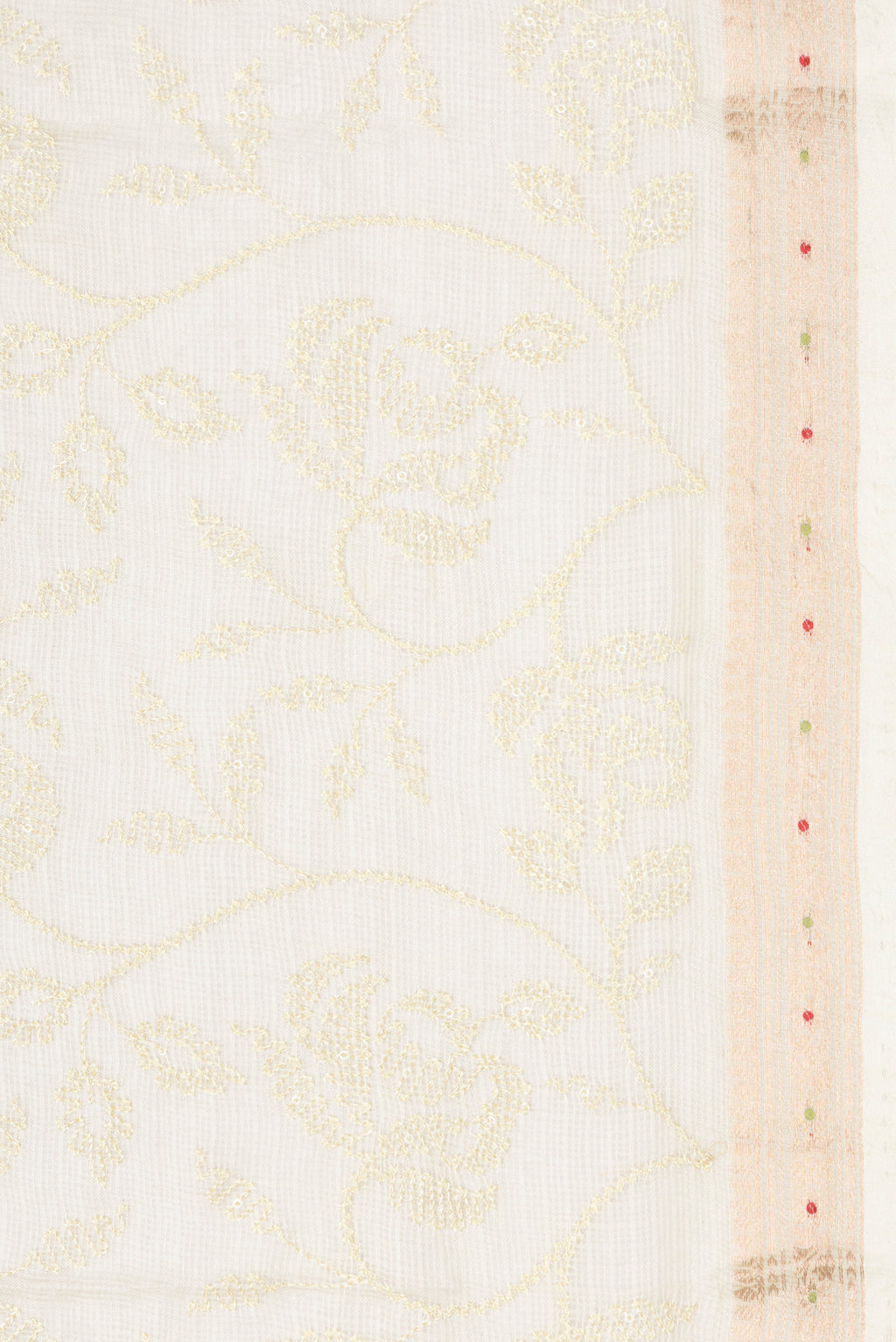 Border image of Sandal Dual Tone Kota Silk Saree with Embroidery on the body and Zari Border. 