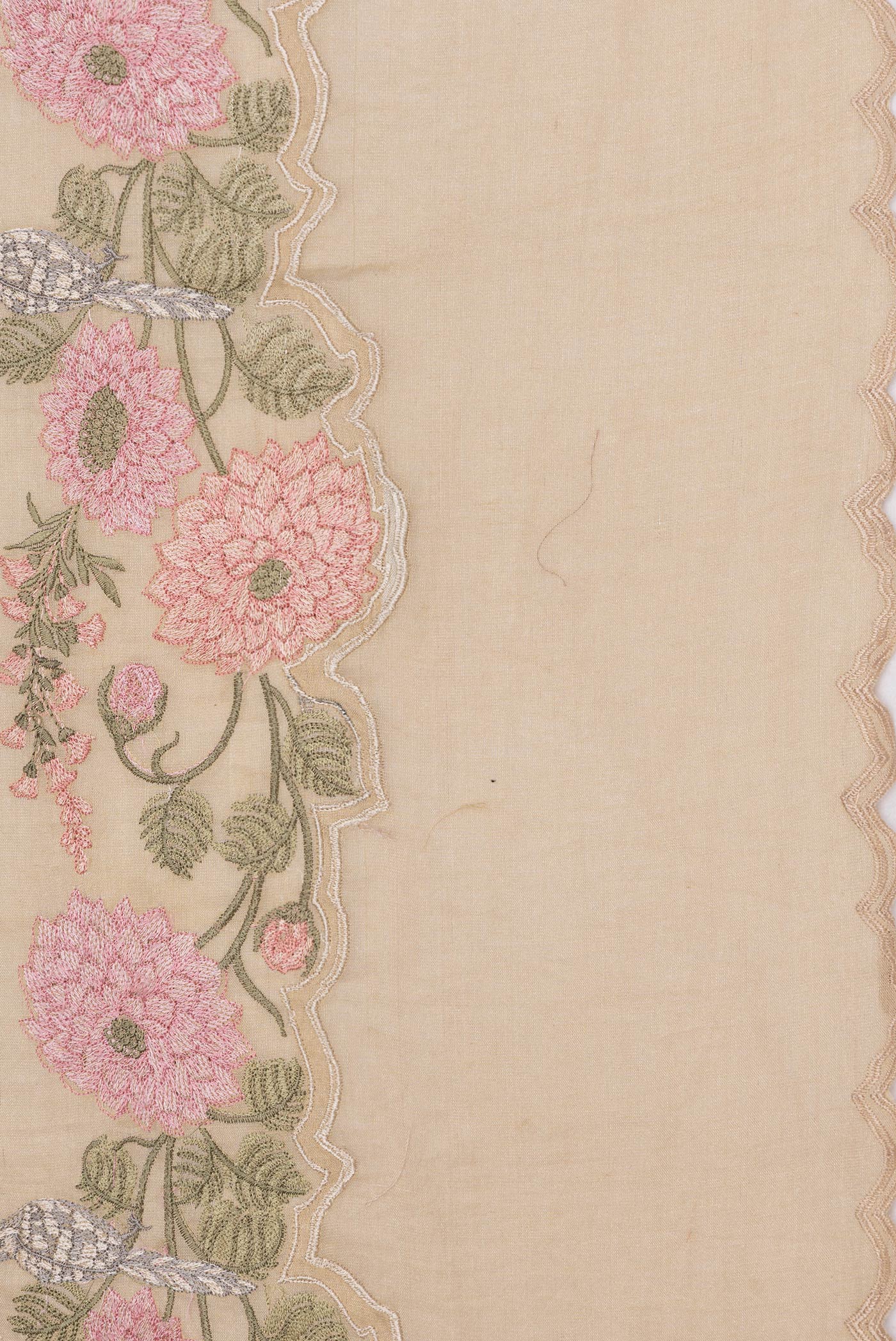 Border image of Beige Dual Tone Organza Silk Saree with Embroidery on the body and Embroidery Border. 