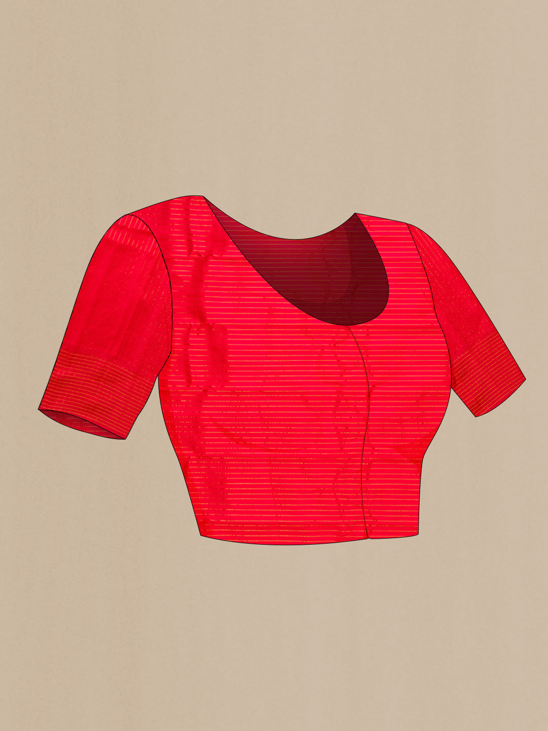 Close up image of the blouse of Black Dual Tone Gadwal Silk Saree with Plain Body and Zari Border