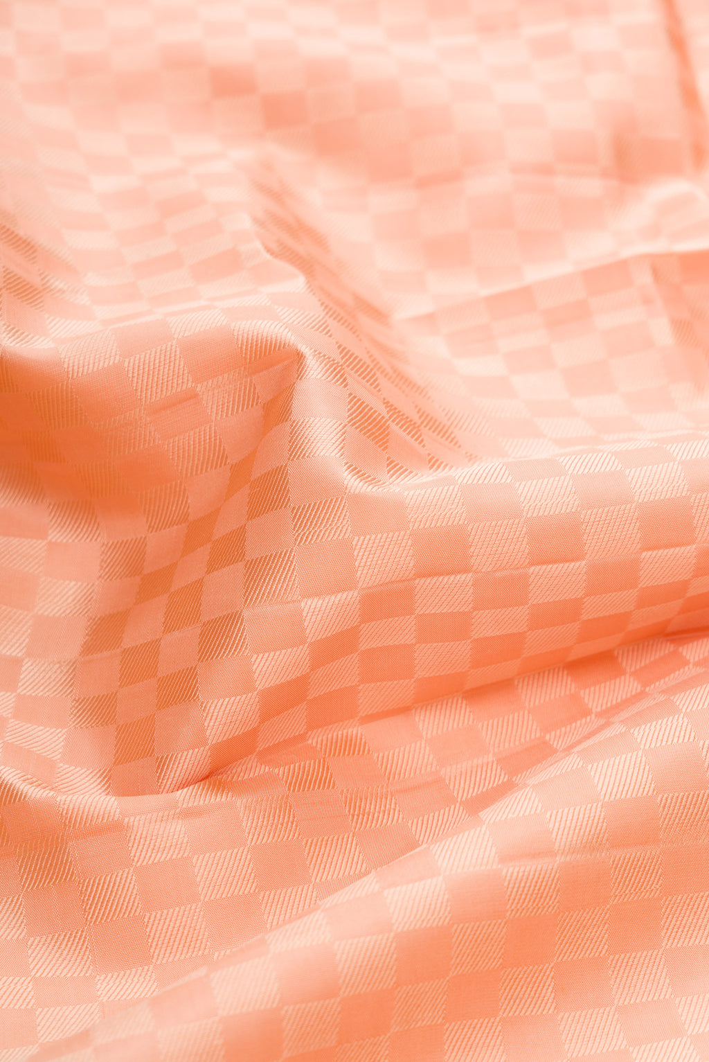 Peach Silk Dhoti With Angavastram (8X4) Muzham with Zari Brocade on the body and Zari Border