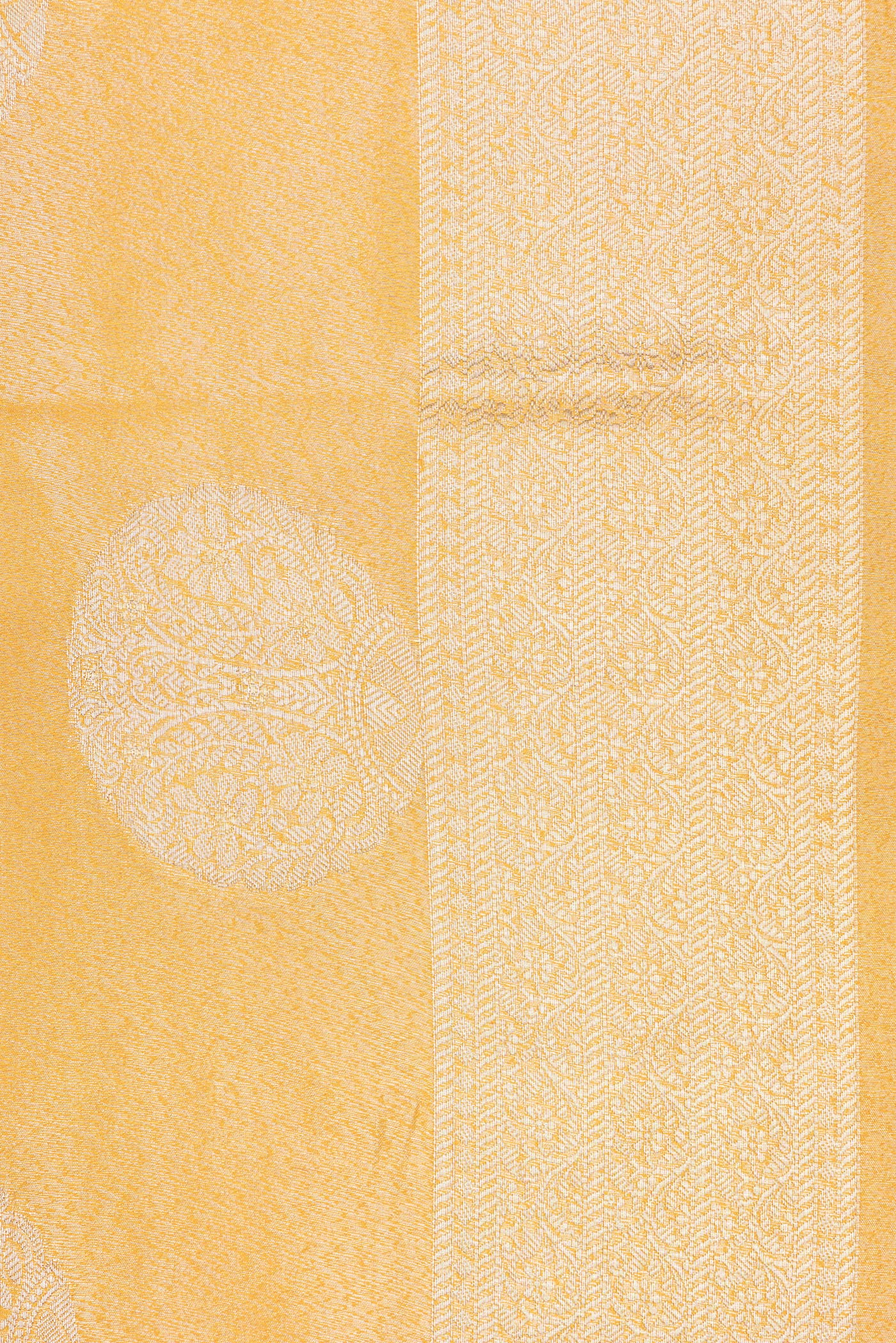 Border image of Mustard Dual Tone Tussar Silk Saree with Zari Brocade on the body and Zari Border. 
