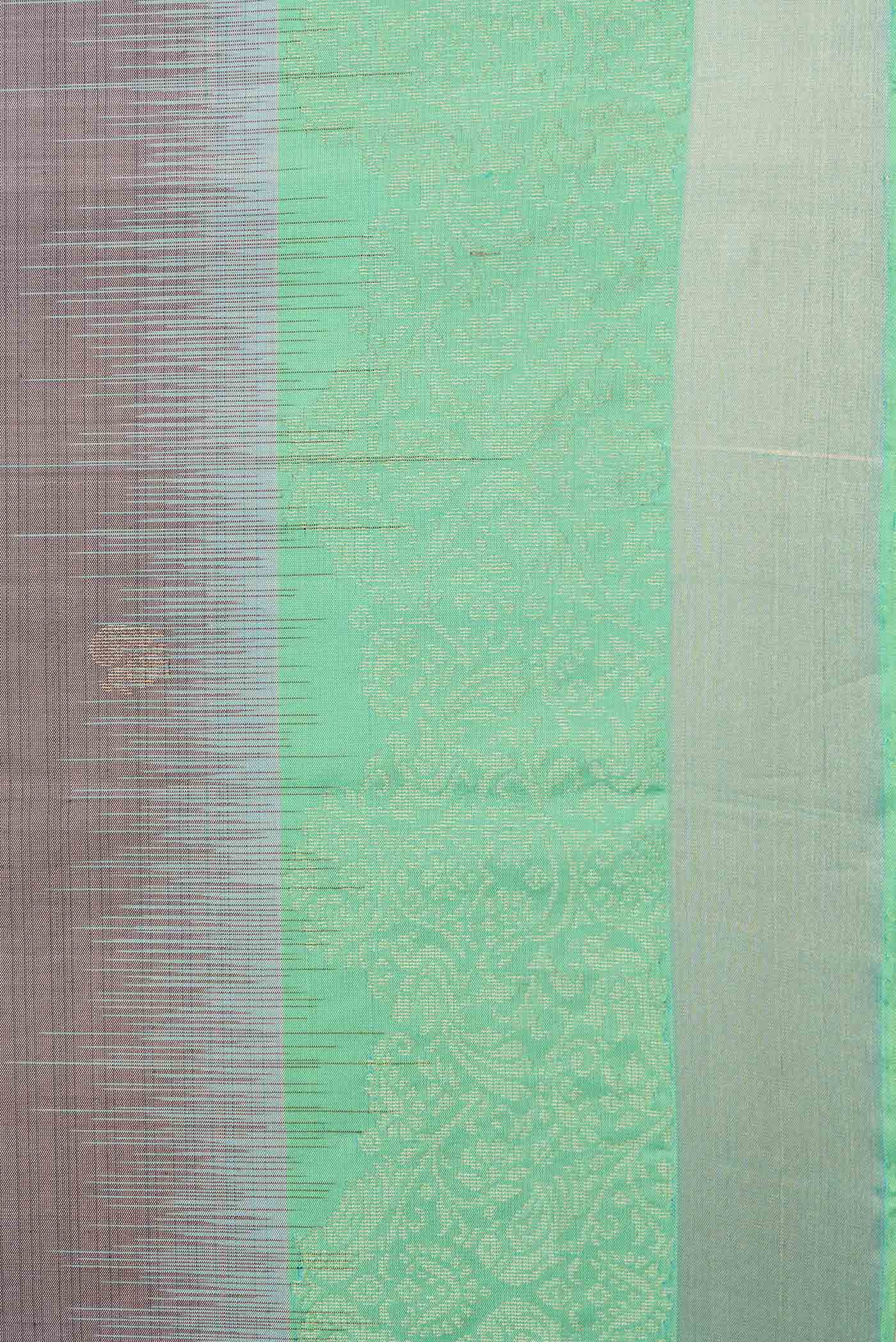 Border image of Grey Dual Tone Soft Silk Saree with Zari Butta on the body and Fancy Border. 