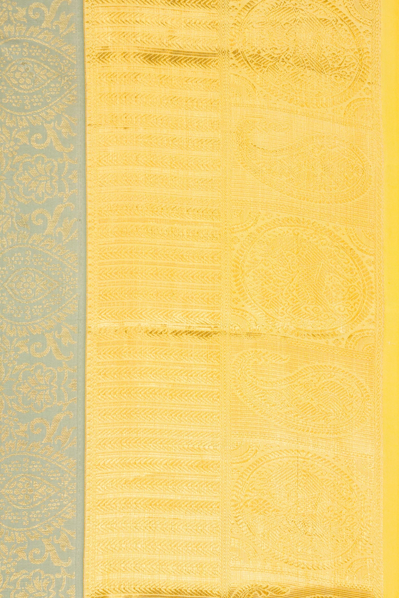Border image of Pista Green Dual Tone Kanjivaram Silk Saree with Zari Brocade on the body and Zari Border. 