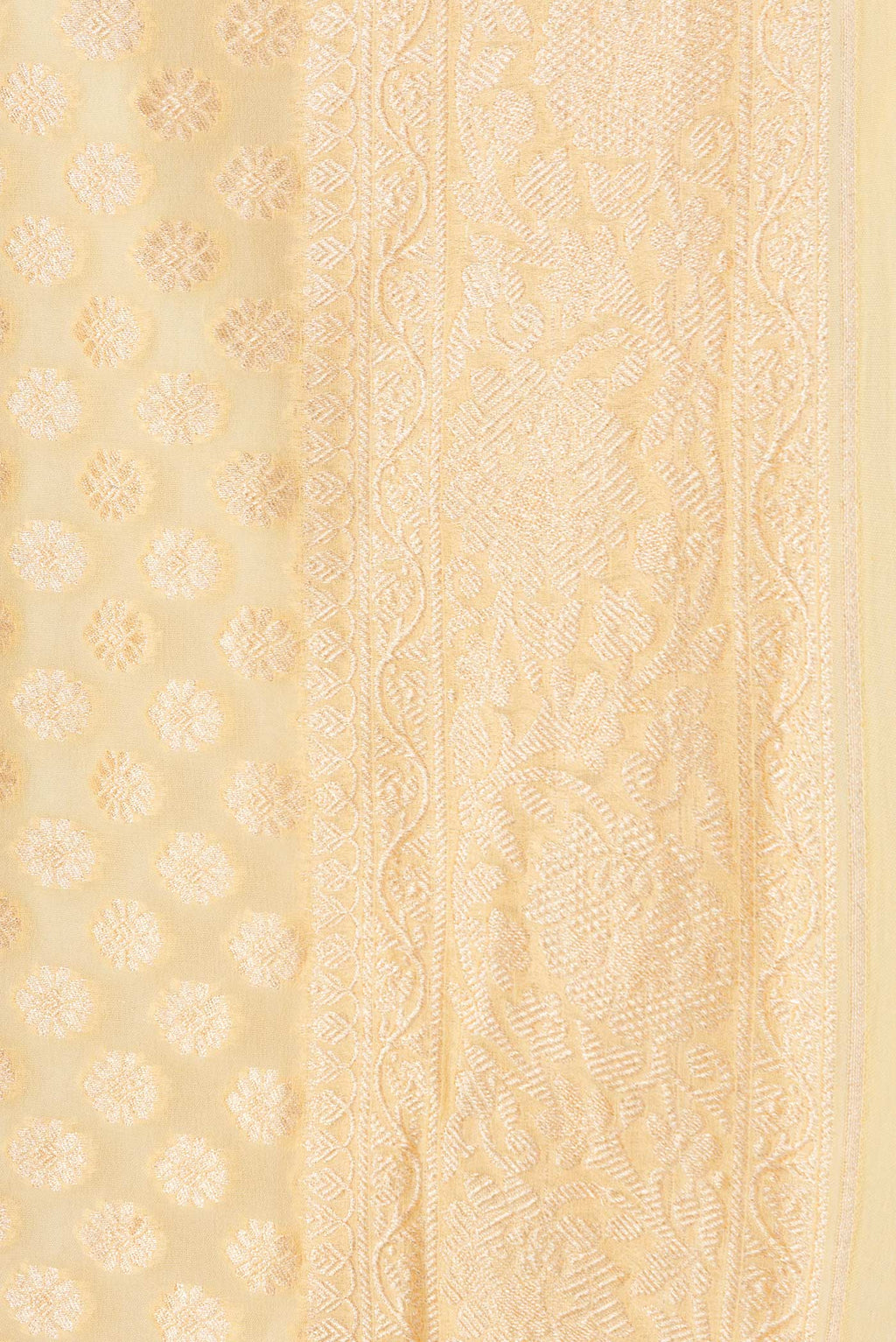 Border image of Sandal Dual Tone Banarasi Georgette Saree with Zari Brocade on the body and Zari Border. 