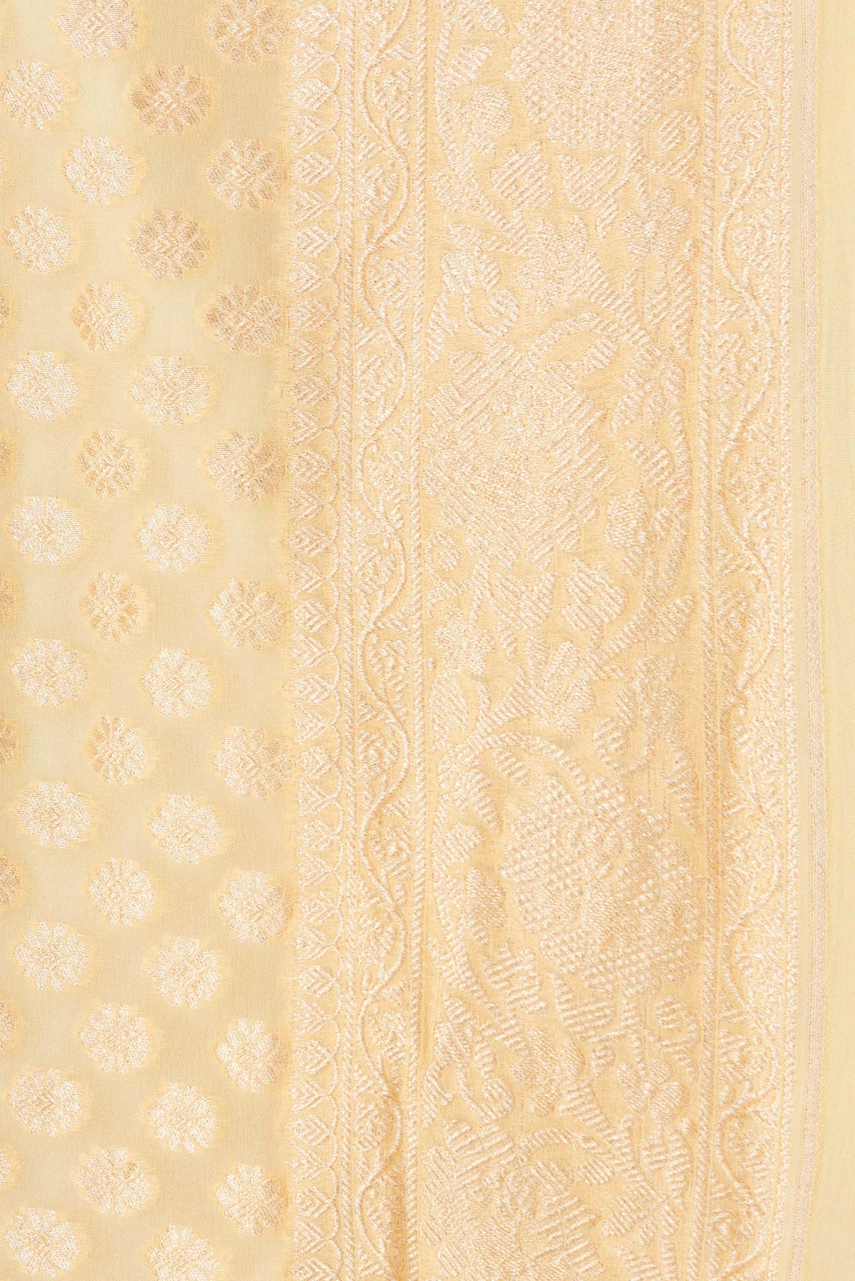 Border image of Sandal Dual Tone Banarasi Georgette Saree with Zari Brocade on the body and Zari Border. 