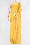 Yellow Dual Tone Georgette Saree with Embroidery on the body and Embroidery Border displayed on a mannequin