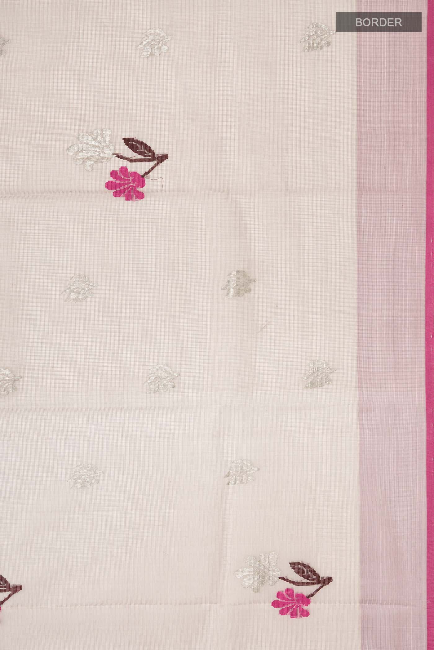 Border image of Mauve Kota Silk Saree with Zari Butta on the body and Plain Border