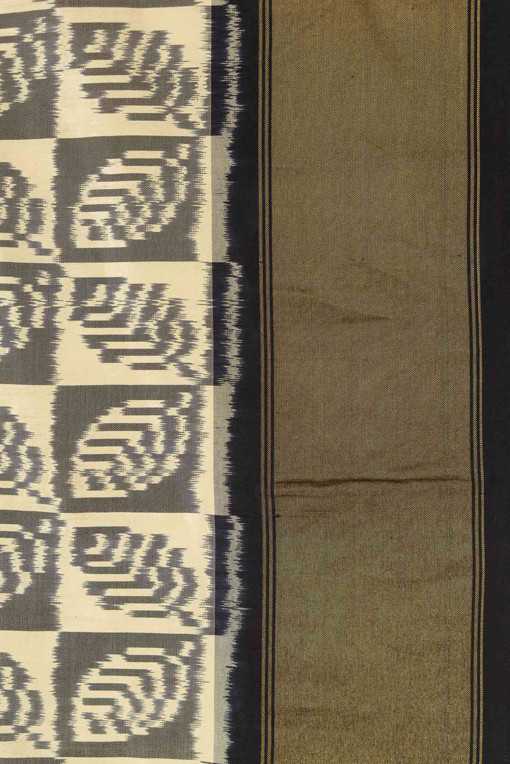 Border image of Sandal Pochampally Silk Saree with Pure Ikat on the body and Zari Border