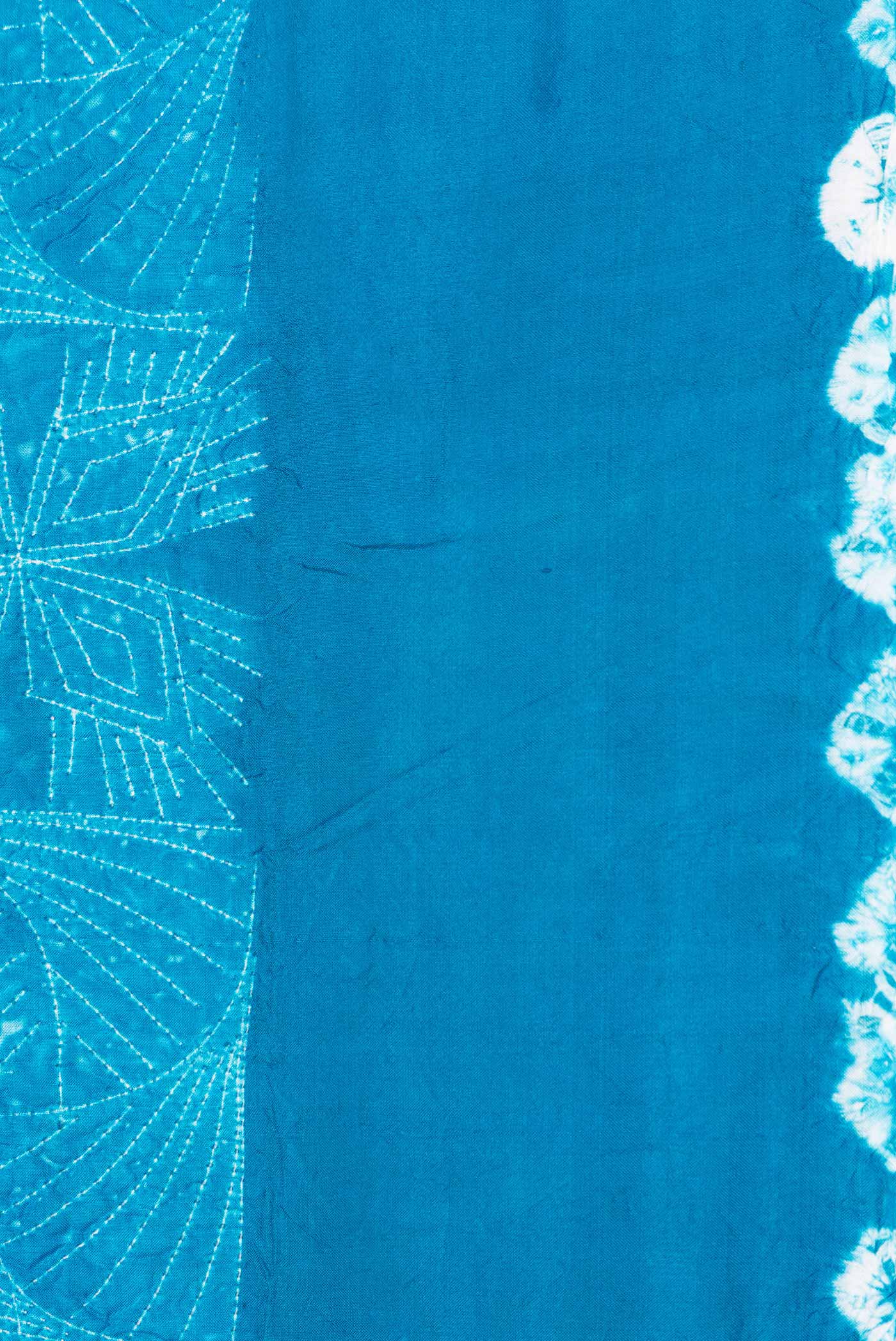 Border image of Sky Blue Dual Tone Tussar Saree with Printed design on the body and Embroidery Border. 