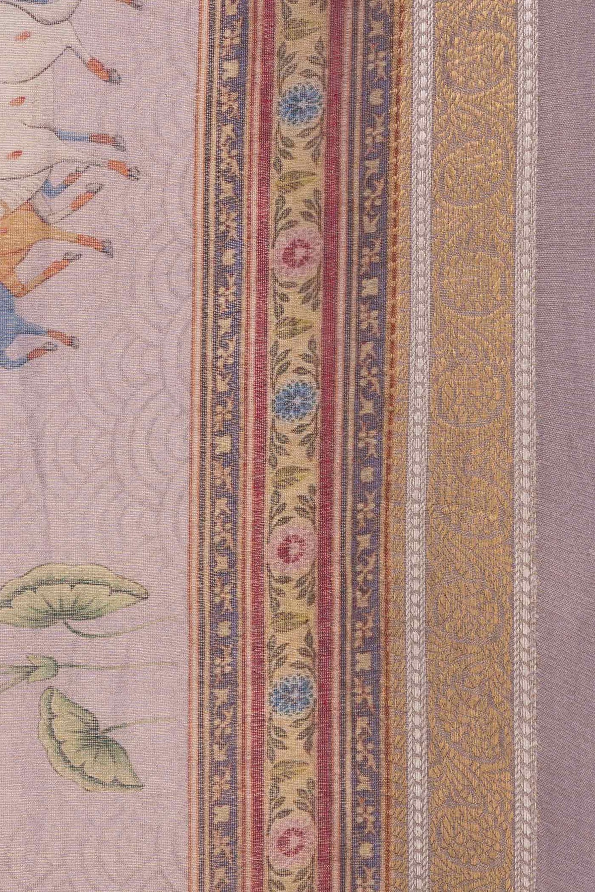 Border image of Lavender Dual Tone Organza Silk Saree with Zari Brocade on the body and Zari Border