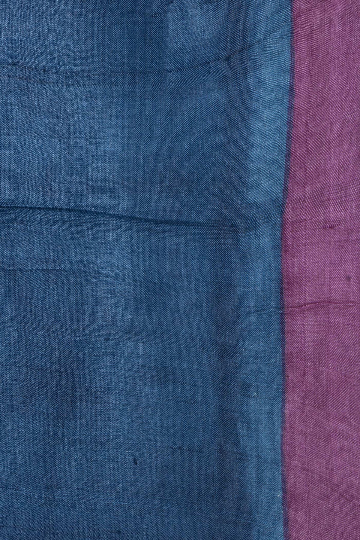 Border image of Maroon Dual Tone Tussar Silk Saree with Printed design on the body and Without Border. 