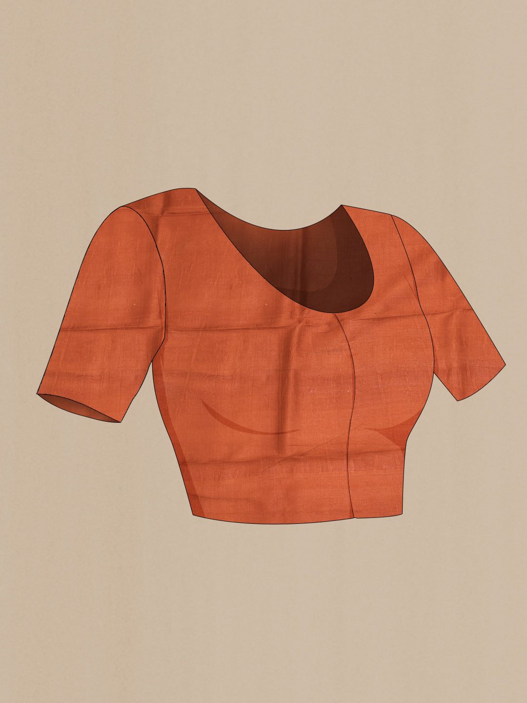Close up image of the blouse of Pink Dual Tone Tussar Silk SareePrinted design on the body and Plain Border