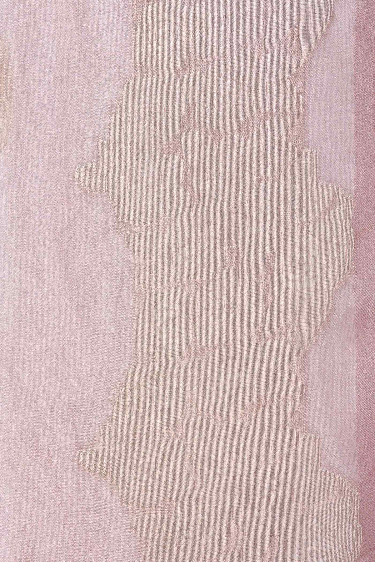 Border image of Lavender Dual Tone Organza Silk Saree with Printed design on the body and Zari Border