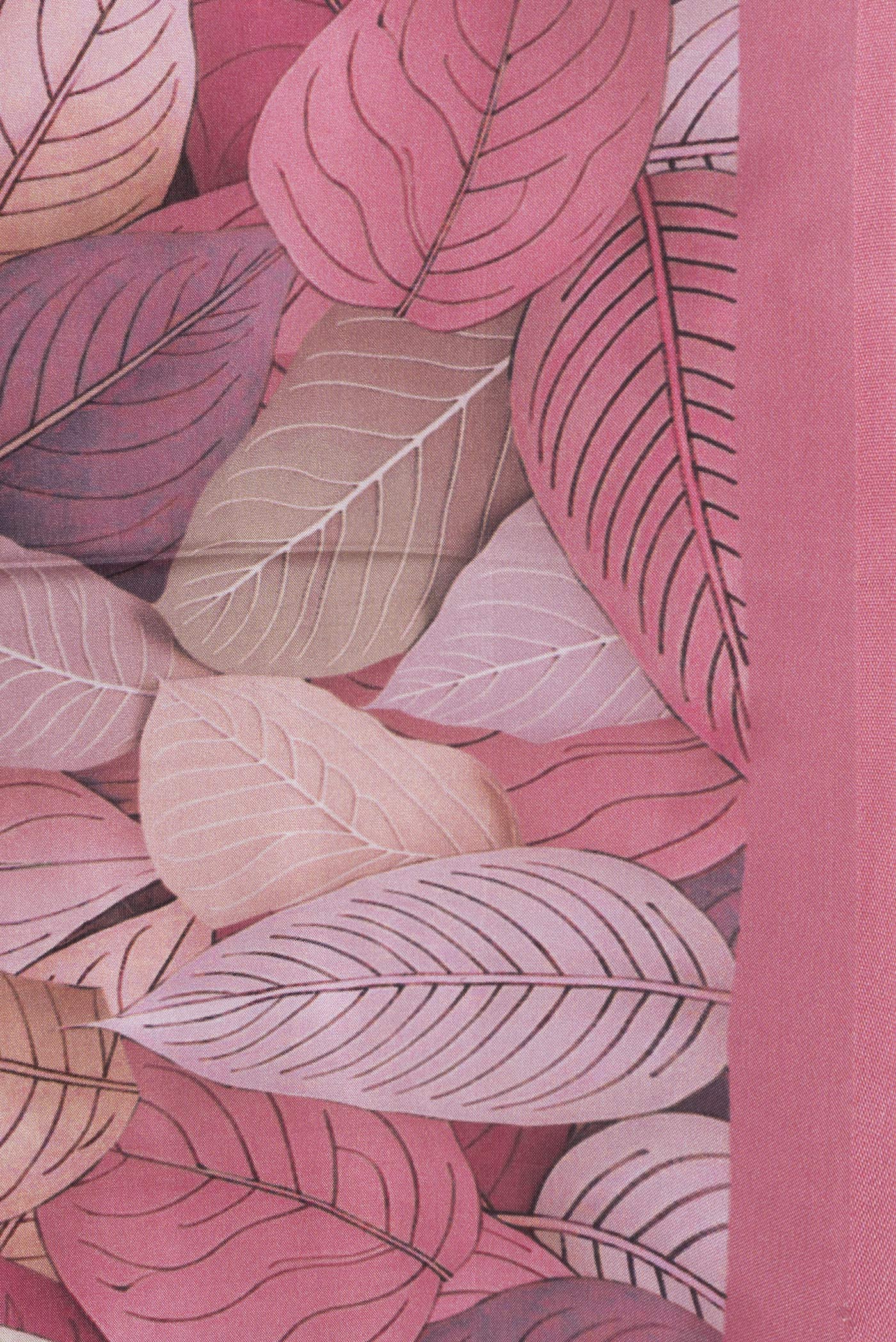 Border image of Pink Dual Tone Printed Silk Saree with Printed design on the body and Plain Border. 
