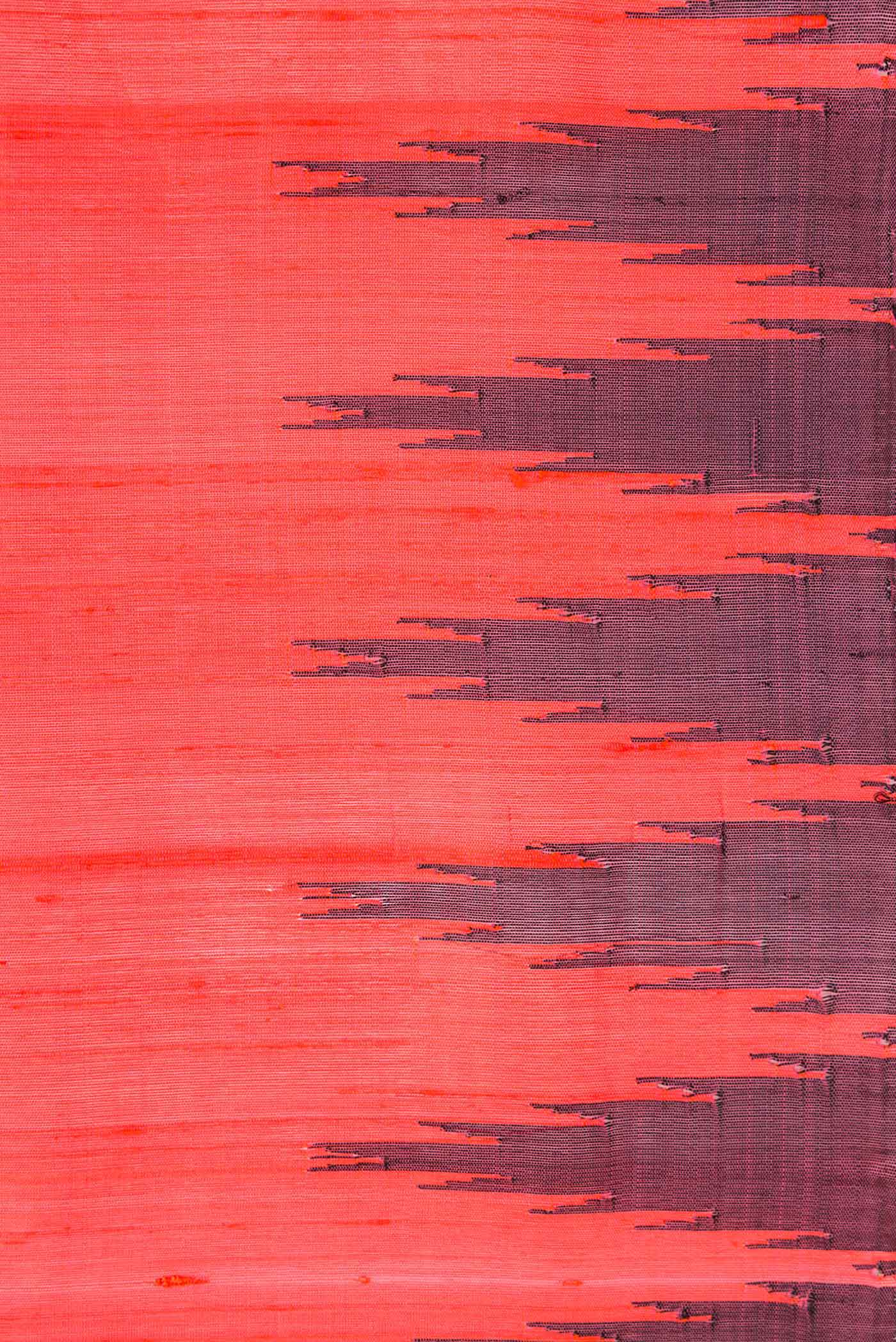 Border image of Orange Dual Tone Gadwal Silk Saree with Plain Body and Fancy Border