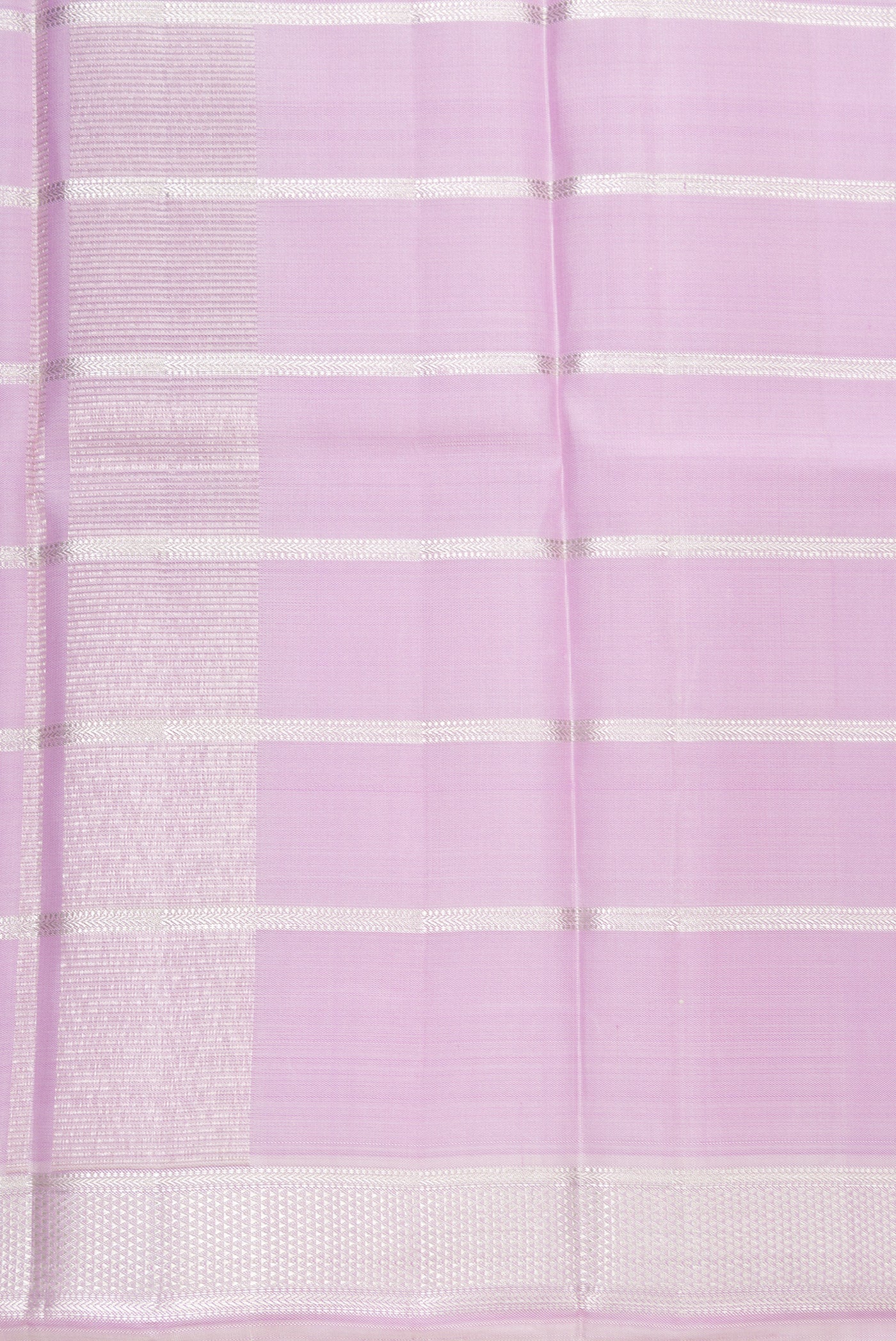 Pink Silk Dhoti With Angavastram (8X4) Muzham with Stripes on the body and Zari Border