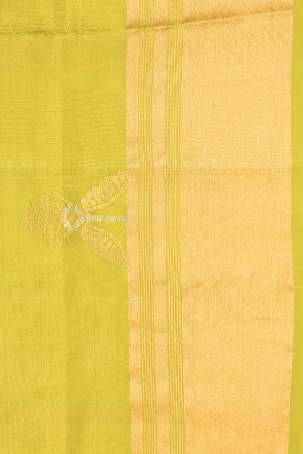 Border image of Parrot Green Dual Tone Soft Silk Saree with Zari Butta on the body and Zari Border. 
