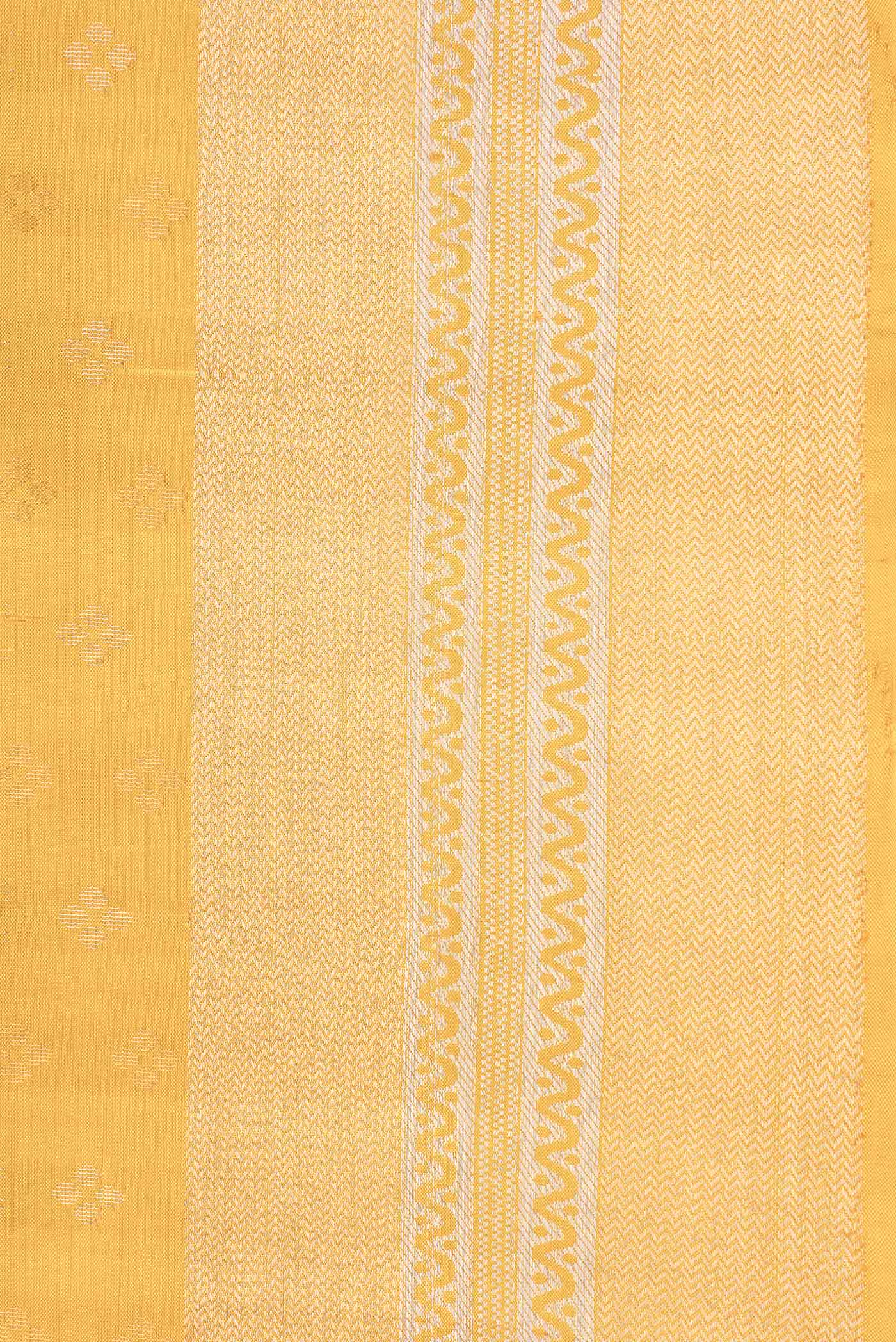 Border image of Mustard Dual Tone Soft Silk Saree with Zari Butta on the body and Zari Border. 