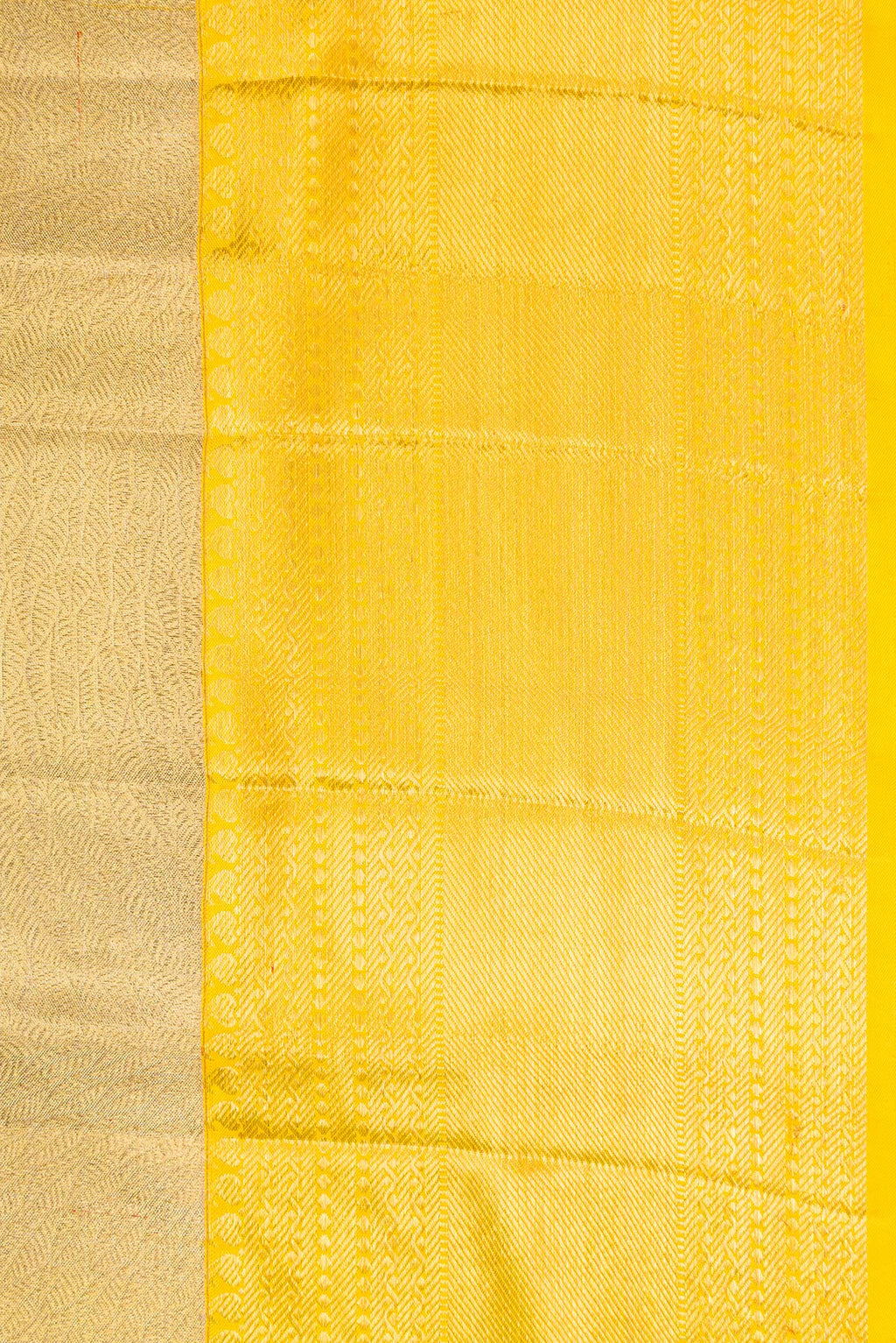 Border image of Gold Dual Tone Kanjivaram Tissue Silk Saree with Zari Brocade on the body and Zari Border. 