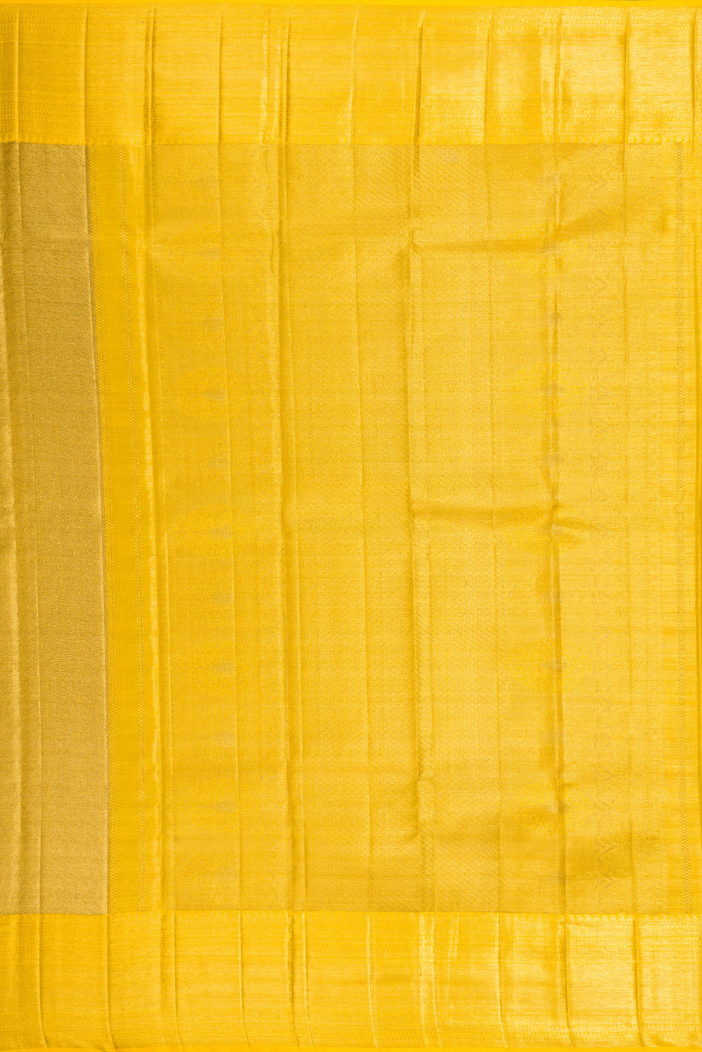 Close up image of the pallu of Gold Dual Tone Kanjivaram Tissue Silk Saree with Zari Brocade on the body and Zari Border. 