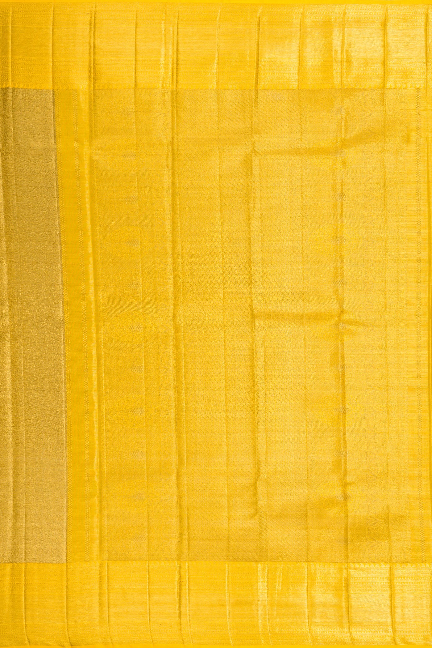 Close up image of the pallu of Gold Dual Tone Kanjivaram Tissue Silk Saree with Zari Brocade on the body and Zari Border. 