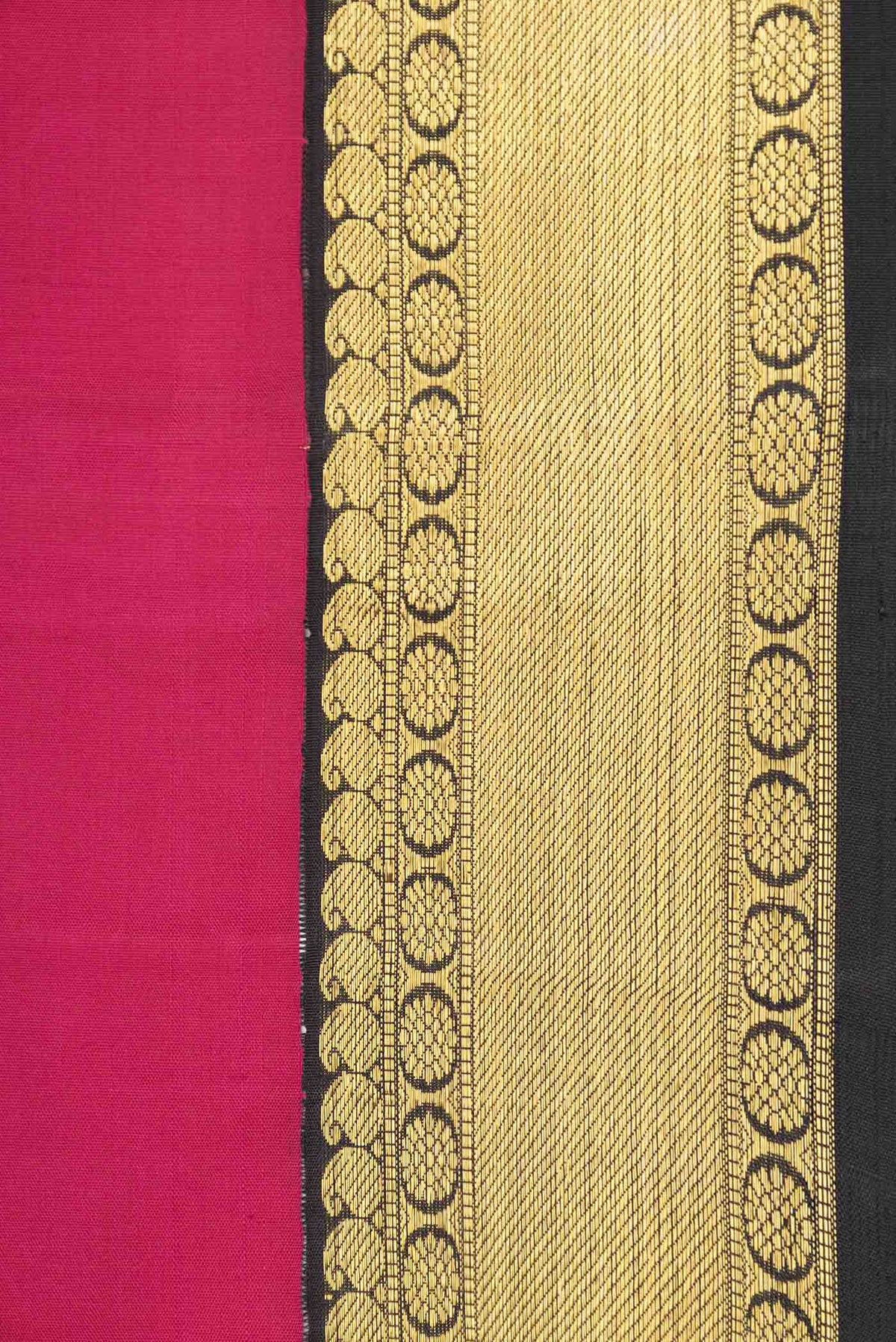 Border image of Pink Dual Tone Kanchipuram Silk Saree with Plain Body and Zari Border