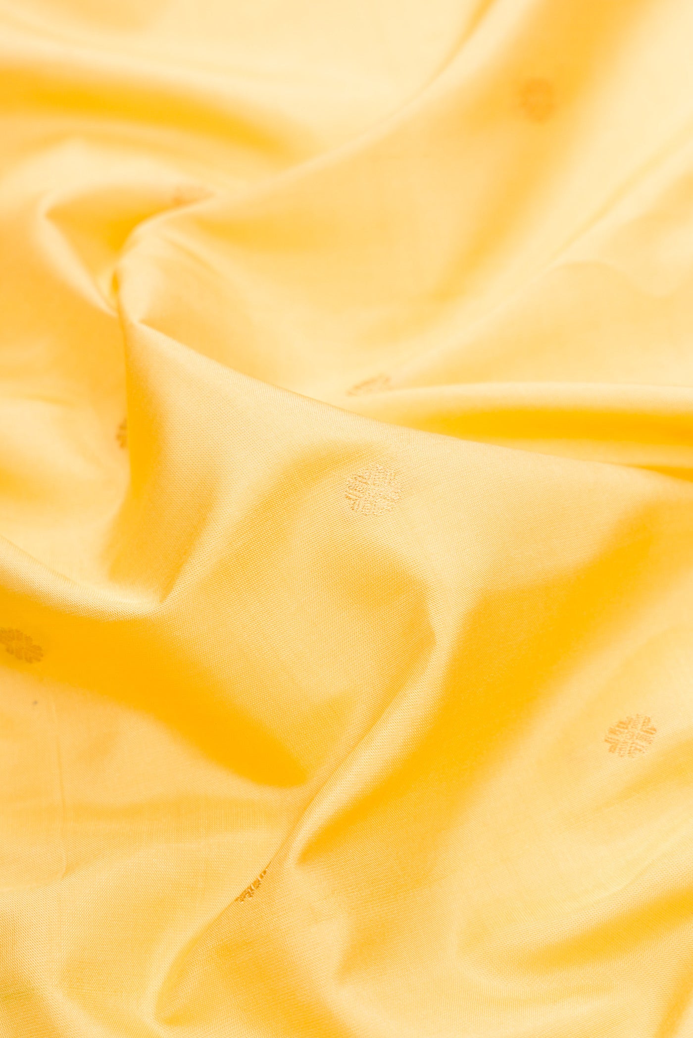 Close up of Sandal Dual Tone Gadwal Silk Saree with Zari Butta on the body and Zari Border.  displaying folds